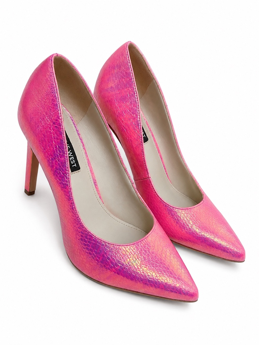 Nine West Iridescent Pink Pointed Toe Stiletto Heels Size 7